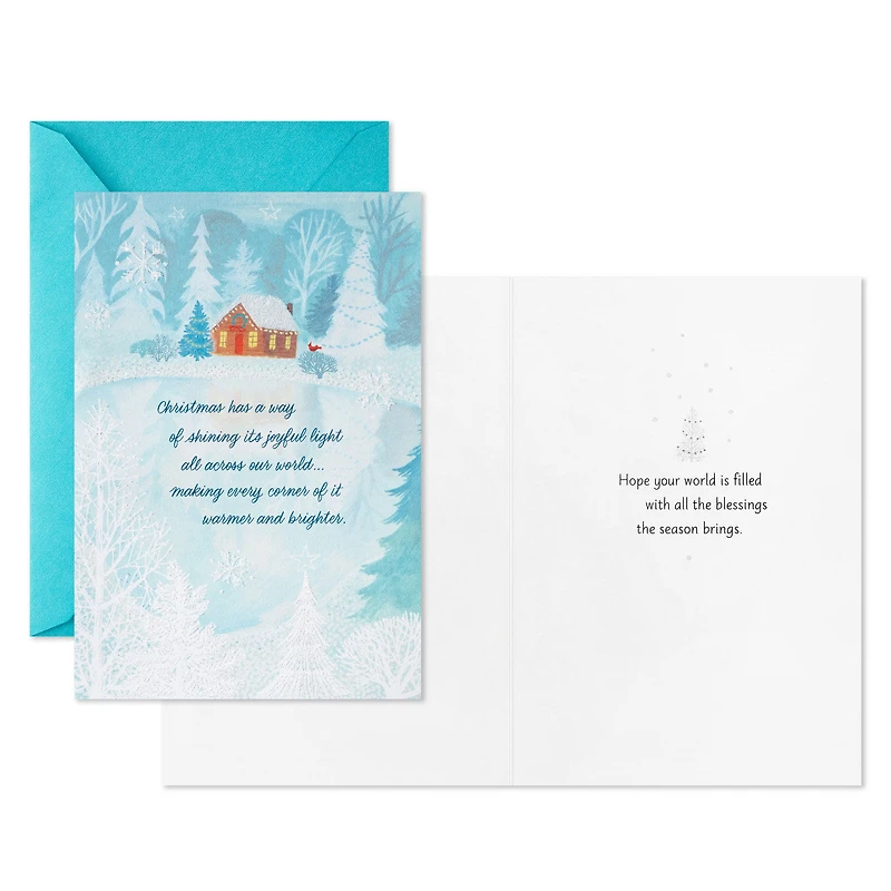 Snowy Cabin on a Frozen Pond Boxed Christmas Cards, Pack of 16 for only USD 12.49 | Hallmark