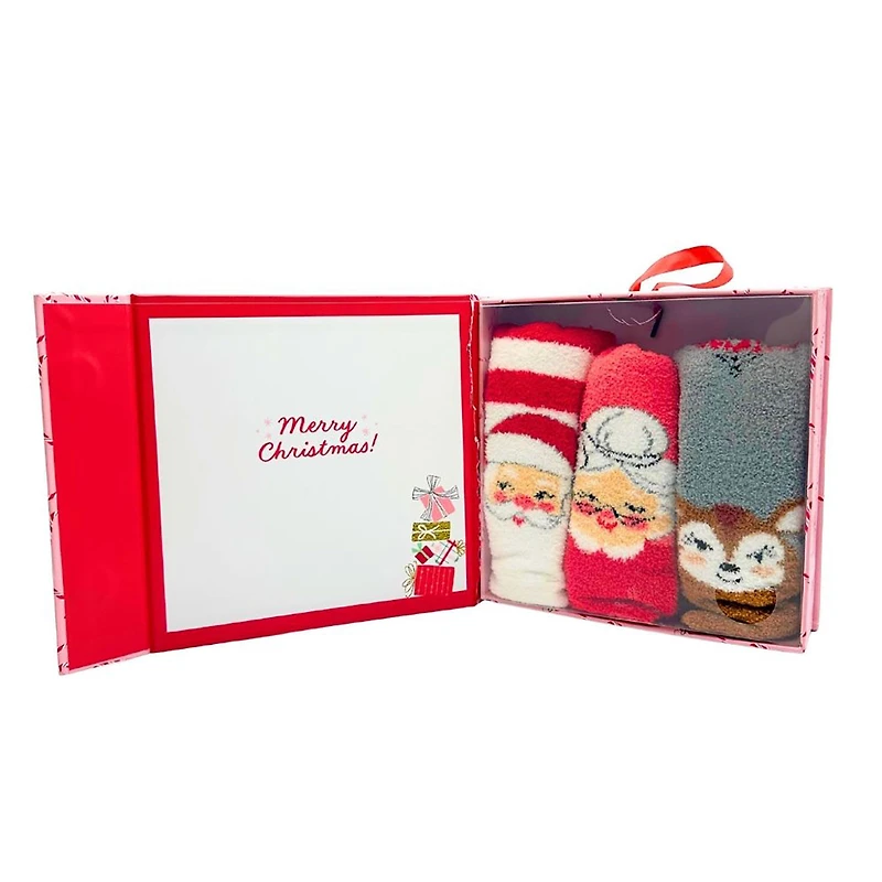 Ho Ho Ho Cozy Christmas Socks Set in Greeting Card Box, 3 pair for only USD 19.99 | Hallmark