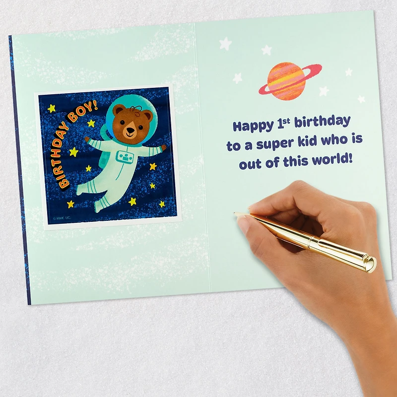 Out of this World First Birthday Card for Grandson With Sticker for only USD 3.99 | Hallmark