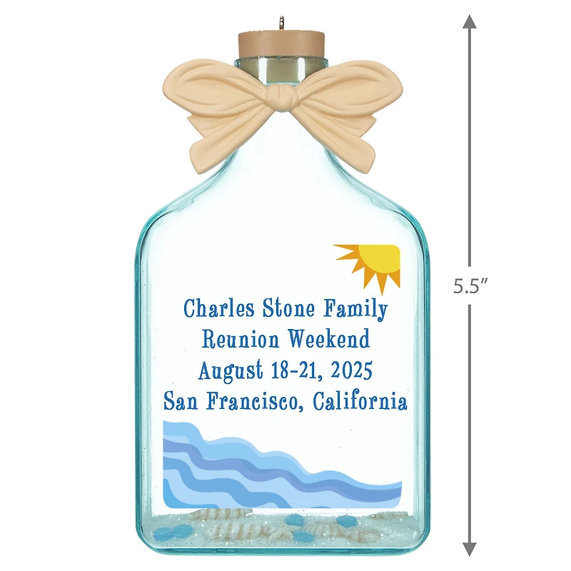 A Day at the Beach Sun & Waves Personalized Ornament