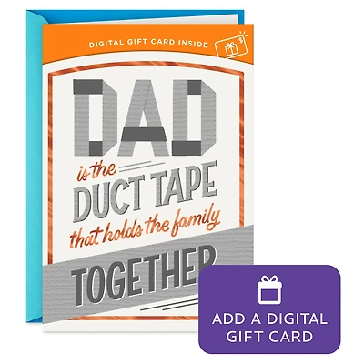You're the Family Duct Tape Gift Card Greeting Father's Day Card for Dad for only USD 4.99 | Hallmark