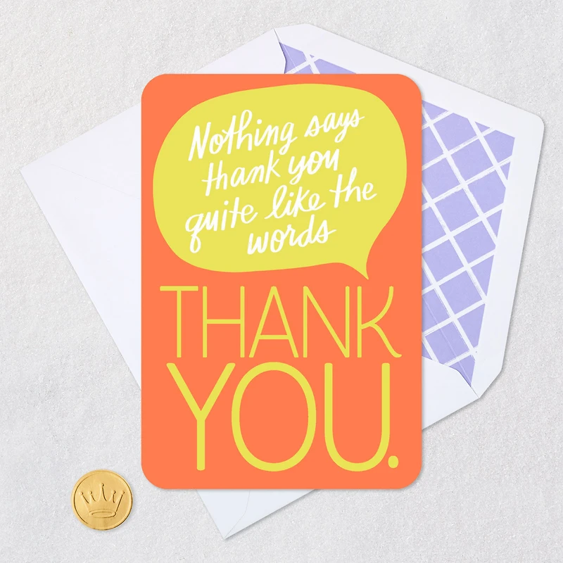 Orange and Yellow Word Bubble Thank You Card for only USD 2.99 | Hallmark