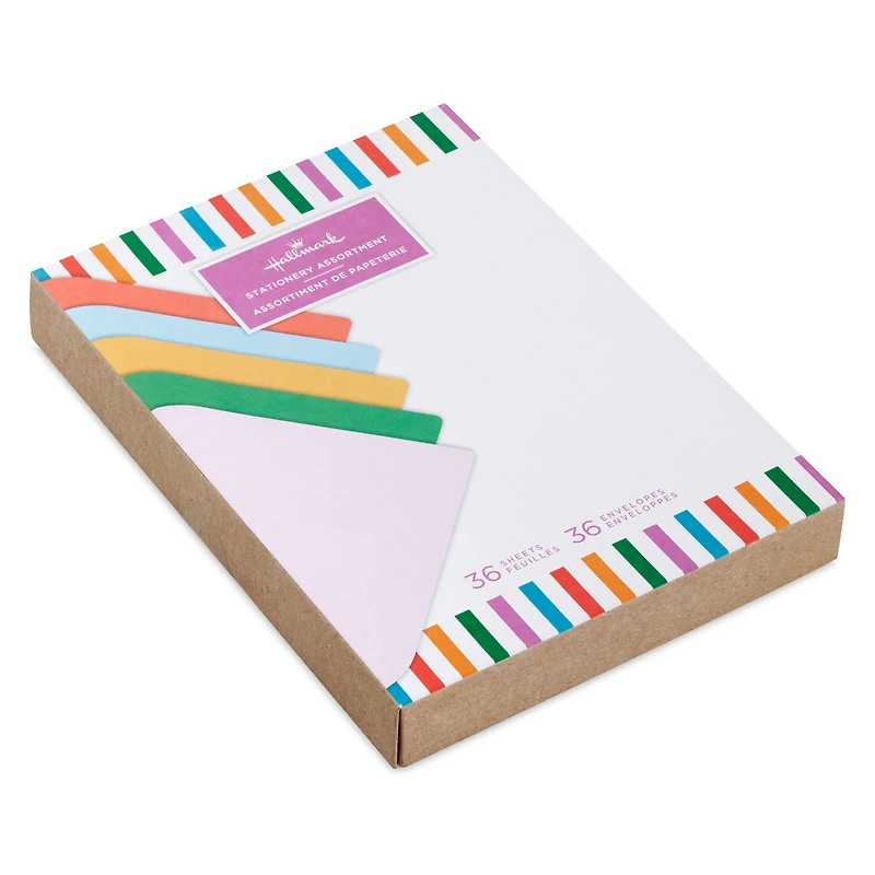 Bright Stripes on White Stationery Set, 36 Sheets for only USD 15.99 | Hallmark
