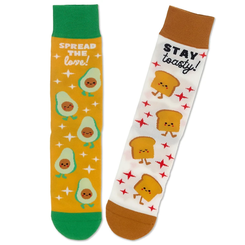 Better Together Avocado and Toast Funny Crew Socks for only USD 12.99 | Hallmark