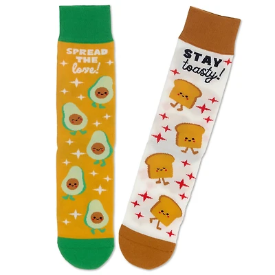 Better Together Avocado and Toast Funny Crew Socks for only USD 12.99 | Hallmark