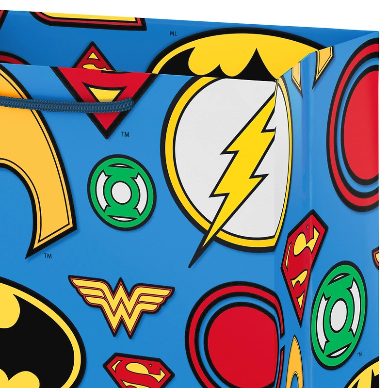 9.6" DC™ Super Hero Icons on Blue Medium Gift Bag for only USD 3.99 | Hallmark