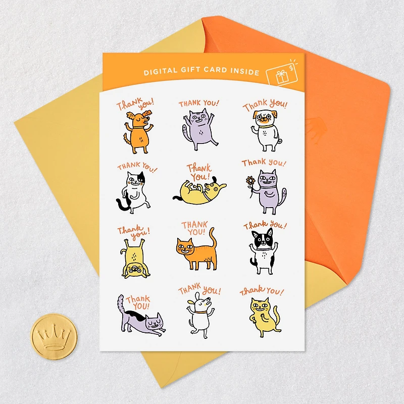 Can't Say Thanks Enough Cats and Dogs Gift Card Greeting Thank-You Card for only USD 4.99 | Hallmark