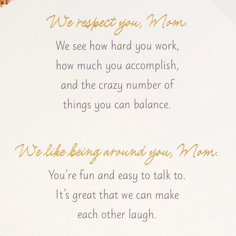 Love and Respect Mother's Day Card for Mom From All for only USD 7.59 | Hallmark