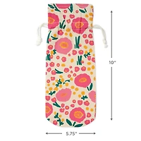 14" Pink Floral Fabric Wine Gift Bag for only USD 6.99 | Hallmark