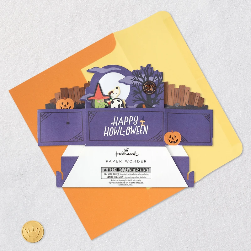 Peanuts® Happy Howl-oween, Snoopy Musical 3D Pop-Up Halloween Card with Light for only USD 10.99 | Hallmark