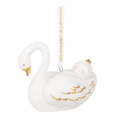 Grandbaby's First Christmas Swan 2025 Porcelain Ornament for only USD 30.99 | Hallmark