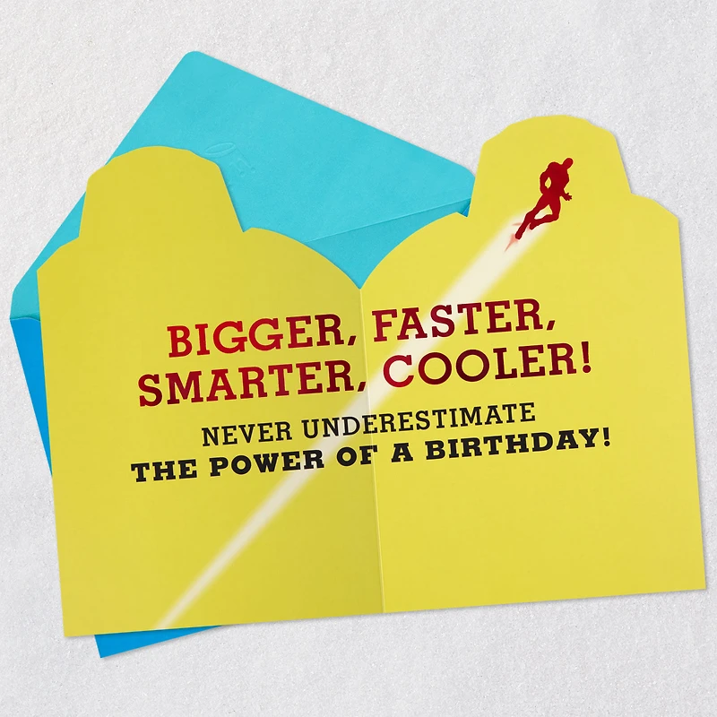 Marvel Iron Man Bigger, Faster, Smarter, Cooler Birthday Card for Kids for only USD 3.99 | Hallmark