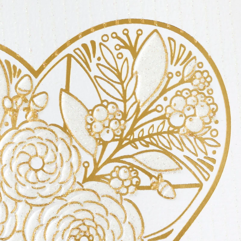 Gold Floral Heart Congratulations Wedding Card for only USD 5.99 | Hallmark