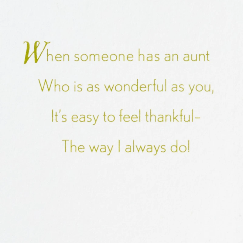 Thankful for an Aunt as Wonderful as You Christmas Card for only USD 4.59 | Hallmark