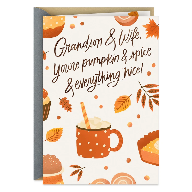 Filled Up on Love Thanksgiving Card for Grandson and Wife for only USD 2.99 | Hallmark
