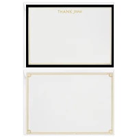 Black and Gold Blank Flat Note Cards in Caddy, Pack of 40 for only USD 14.99 | Hallmark