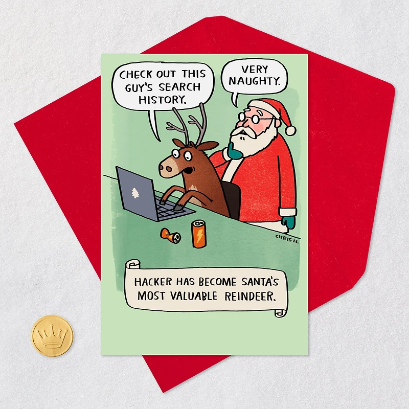 Hacker the Reindeer Funny Christmas Card for only USD 3.69 | Hallmark