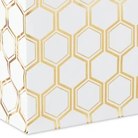 13" Gold Foil Hexagons on White Large Gift Bag for only USD 4.99 | Hallmark