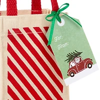 5.1" Candy Cane Stripe Mini Christmas Fabric Gift Tote for only USD 4.99 | Hallmark