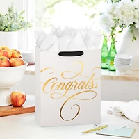 13" Congrats Calligraphy on Cream Large Gift Bag for only USD 5.49 | Hallmark