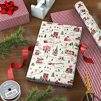 Holiday Toile/Red and White Stripes Reversible Wrapping Paper Roll, 30 sq. ft. for only USD 4.99 | Hallmark