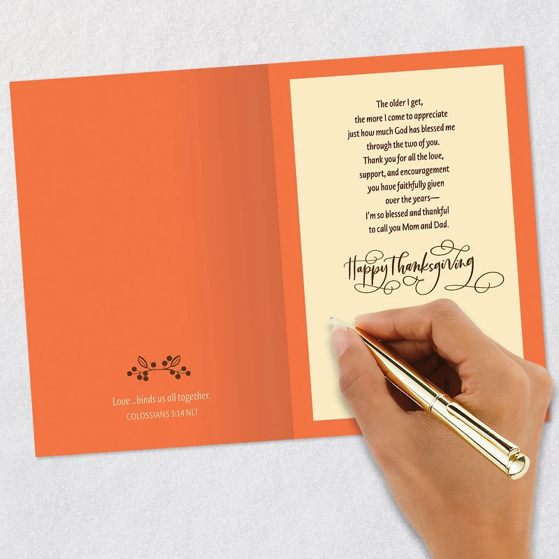 God Blessed Me With You Religious Thanksgiving Card for Mom and Dad for only USD 4.59 | Hallmark