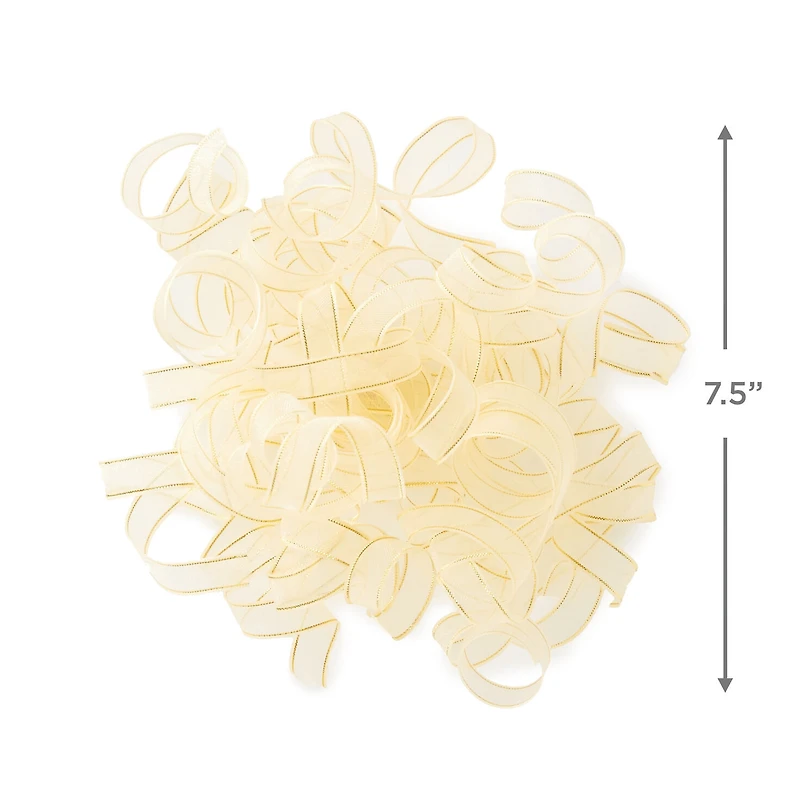 White and Gold Sheer Curly Ribbon Bow, 7.5" for only USD 3.99 | Hallmark