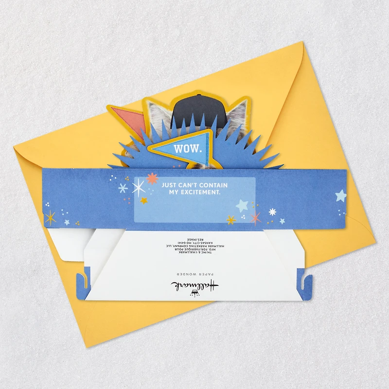 Kevin the Cat So Excited Funny 3D Pop-Up Card for only USD 7.99 | Hallmark