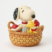 Jim Shore Peanuts Snoopy in Strawberry Basket Figurine, 4.9" H for only USD 64.99 | Hallmark