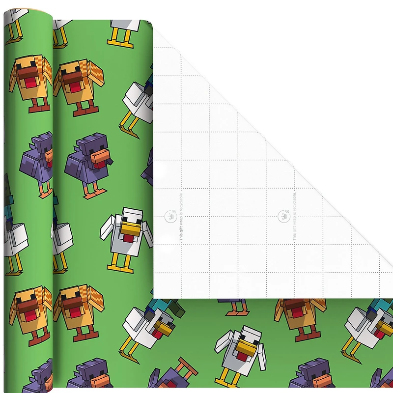 Minecraft Mobs 3-Pack Wrapping Paper Mini Roll Bundle, 45 sq. ft. total for only USD 11.99 | Hallmark