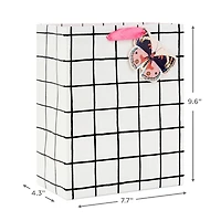 9.6" Black and White Windowpane Medium Gift Bag for only USD 3.99 | Hallmark