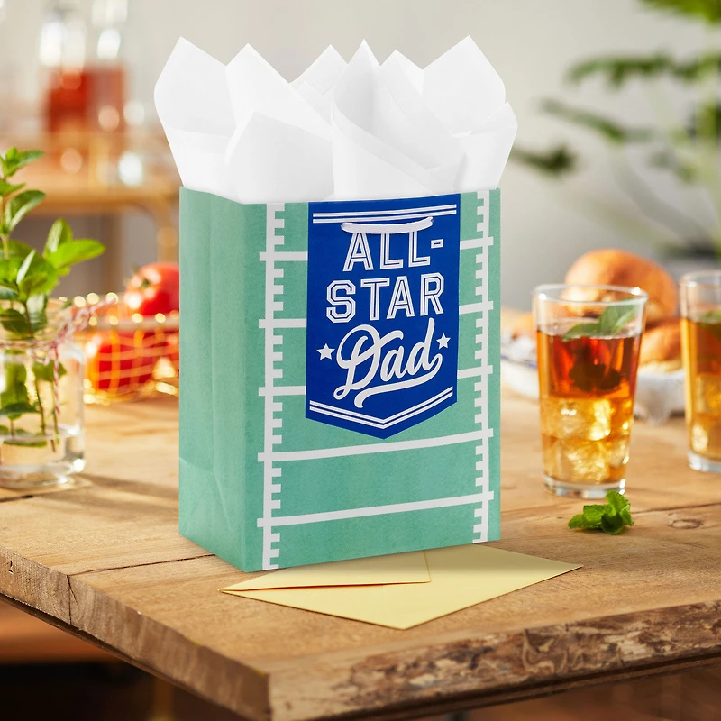 9.6" All-Star Dad Football Field Medium Father's Day Gift Bag With Tissue Paper for only USD 4.99 | Hallmark