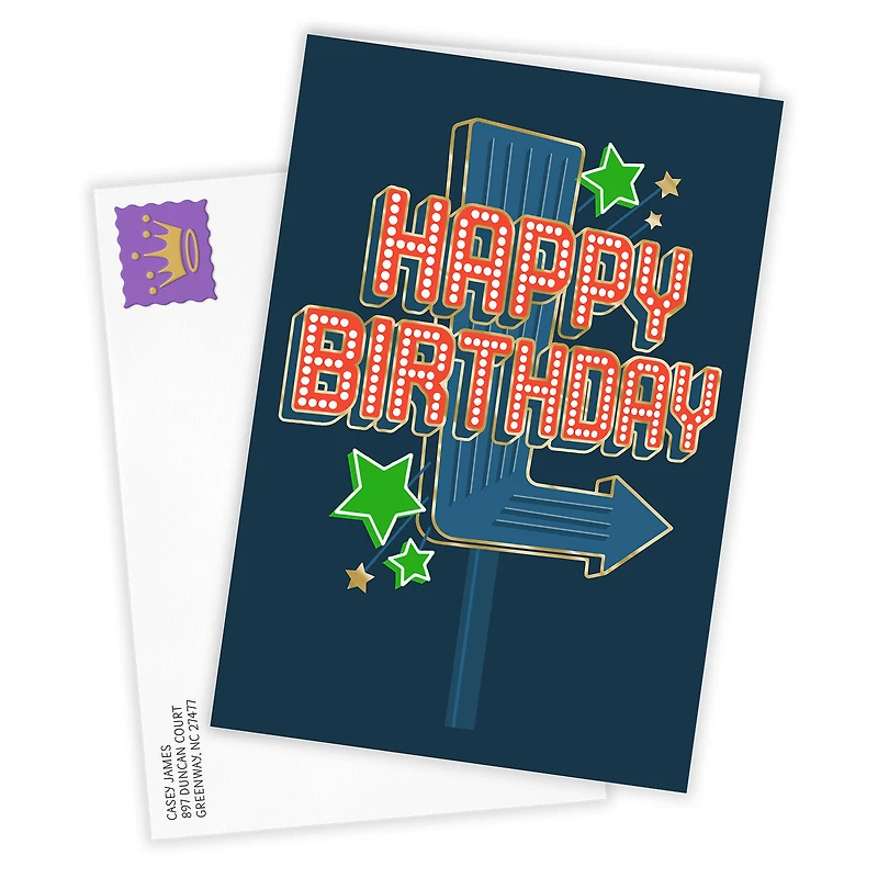 Retro Neon Sign Custom Birthday Card for only USD 4.99 | Hallmark