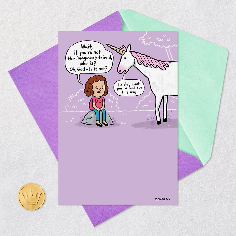 Glad You're Not Imaginary Funny Birthday Card for Friend for only USD 3.99 | Hallmark