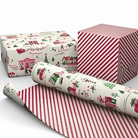 Holiday Toile/Red and White Stripes Reversible Wrapping Paper Roll, 30 sq. ft. for only USD 4.99 | Hallmark