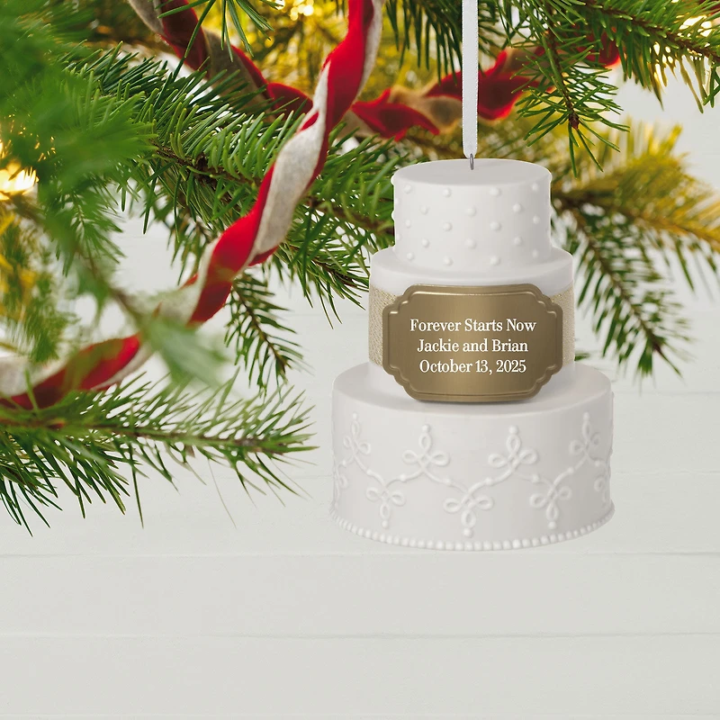 Wedding Cake Ceramic Personalized Ornament, Custom Text for only USD 37.99 | Hallmark