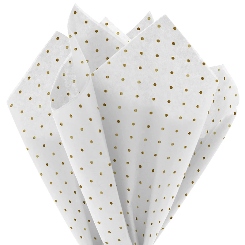 Gold Dots on White Holiday Tissue Paper, 6 sheets for only USD 1.99 | Hallmark