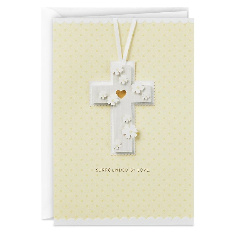 Surrounded by Love Baptism Card for Baby With Hangable Cross for only USD 7.59 | Hallmark