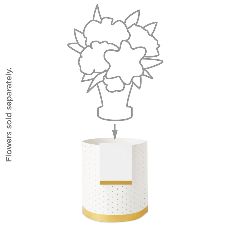 Build-a-Bouquet Gold Polka Dots Pop-Up Paper Vase With Mini Card for only USD 4.99 | Hallmark