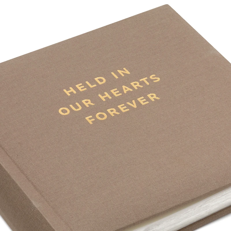Held in Our Hearts Forever Taupe Linen Photo Album for only USD 28.99 | Hallmark