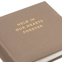 Held in Our Hearts Forever Taupe Linen Photo Album for only USD 28.99 | Hallmark