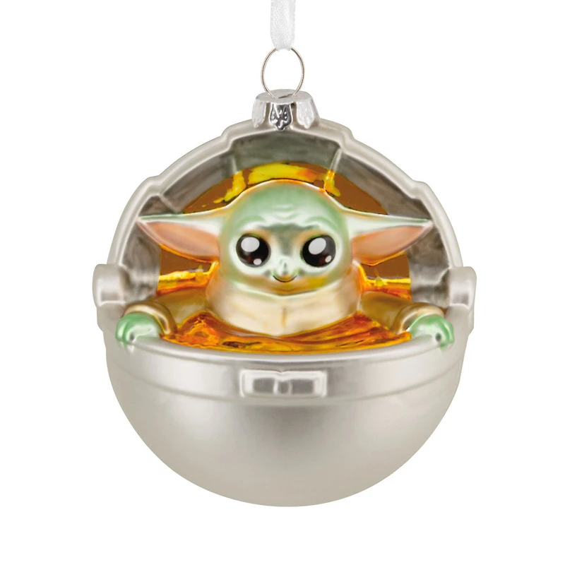 Star Wars: The Mandalorian™ Grogu in Pram Glass Hallmark Ornament for only USD 14.99 | Hallmark