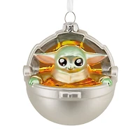 Star Wars: The Mandalorian™ Grogu in Pram Glass Hallmark Ornament for only USD 14.99 | Hallmark