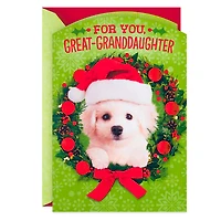 Puppy in Santa Hat Christmas Card for Great-Granddaughter for only USD 3.59 | Hallmark