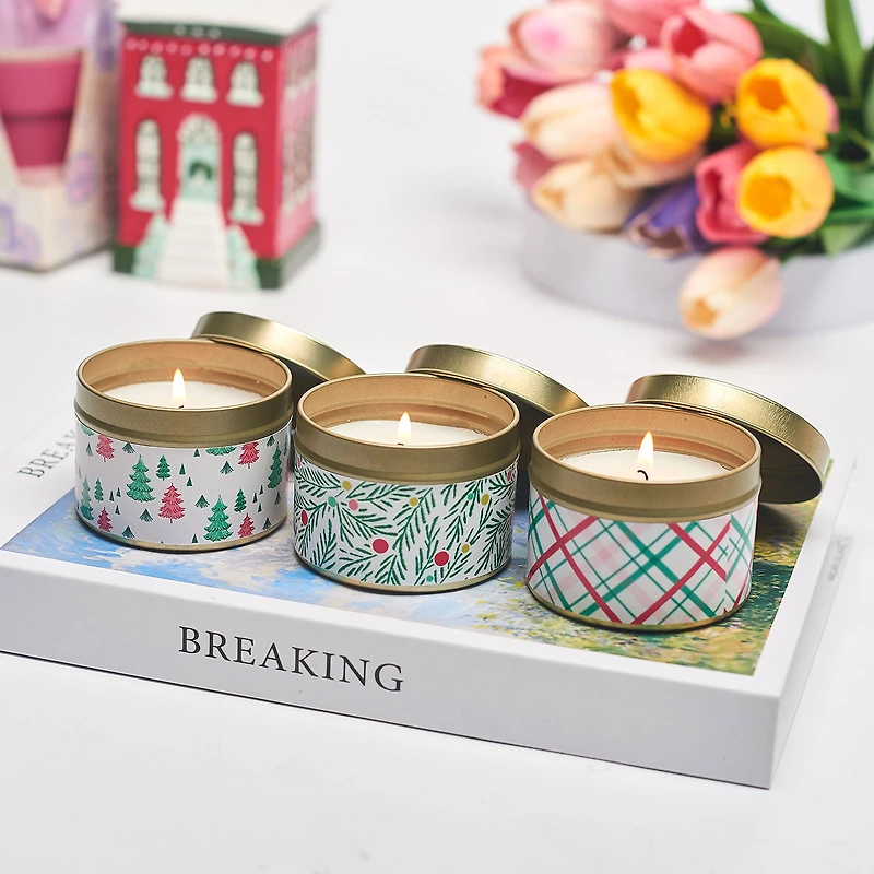 Festive Holiday Scented Candle Tins, 3-Pack for only USD 12.99 | Hallmark