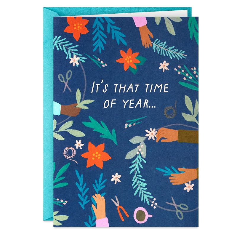 Garlands on Blue Boxed Christmas Cards, Pack of 16 for only USD 12.49 | Hallmark