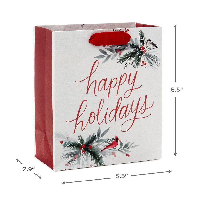 6.5" Happy Holidays on White Small Gift Bag for only USD 2.49 | Hallmark