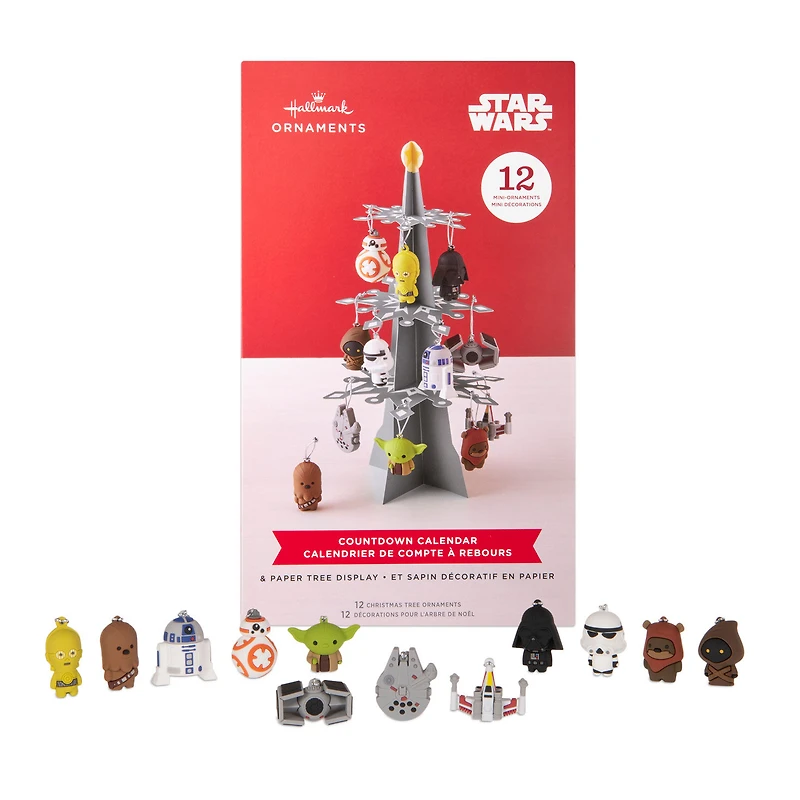 Star Wars™ Hallmark Countdown Calendar Paper Tree Set With 12 Mini Ornaments for only USD 34.99 | Hallmark