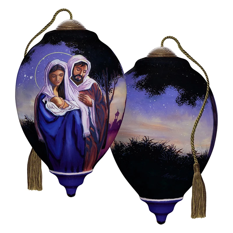 Ne'Qwa Art O Holy Night Mary, Joseph and Jesus Glass Christmas Ornament for only USD 55.00 | Hallmark