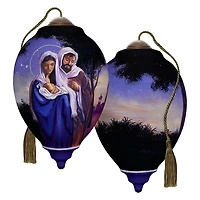 Ne'Qwa Art O Holy Night Mary, Joseph and Jesus Glass Christmas Ornament for only USD 55.00 | Hallmark